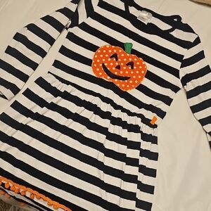 Striped Pumpkin Halloween Costume Dress for Kids